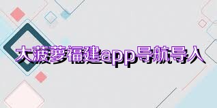 大菠萝福建app导航导入