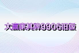 大赢家棋牌9906旧版